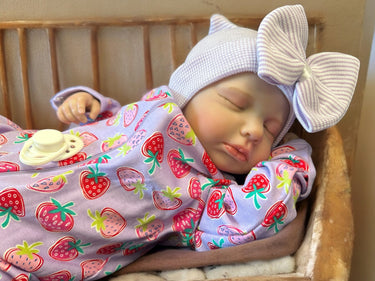 REBORN BABY DOLL Realistic 20" Newborn Purple Strawberry Sleep Heavy Life Size Real Weighted Vinyl Cloth Body Kids Childs First Play Doll